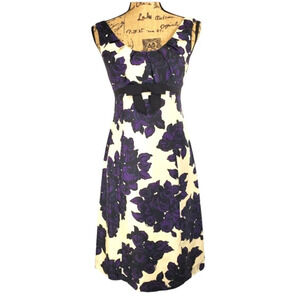 TALBOTS Petites Silk Tea Dress Purple Cream